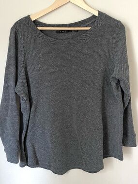 Cyrus - Gray Waffle Knit Long Sleeve Top  | Cozy Casual Layering - Size 1X